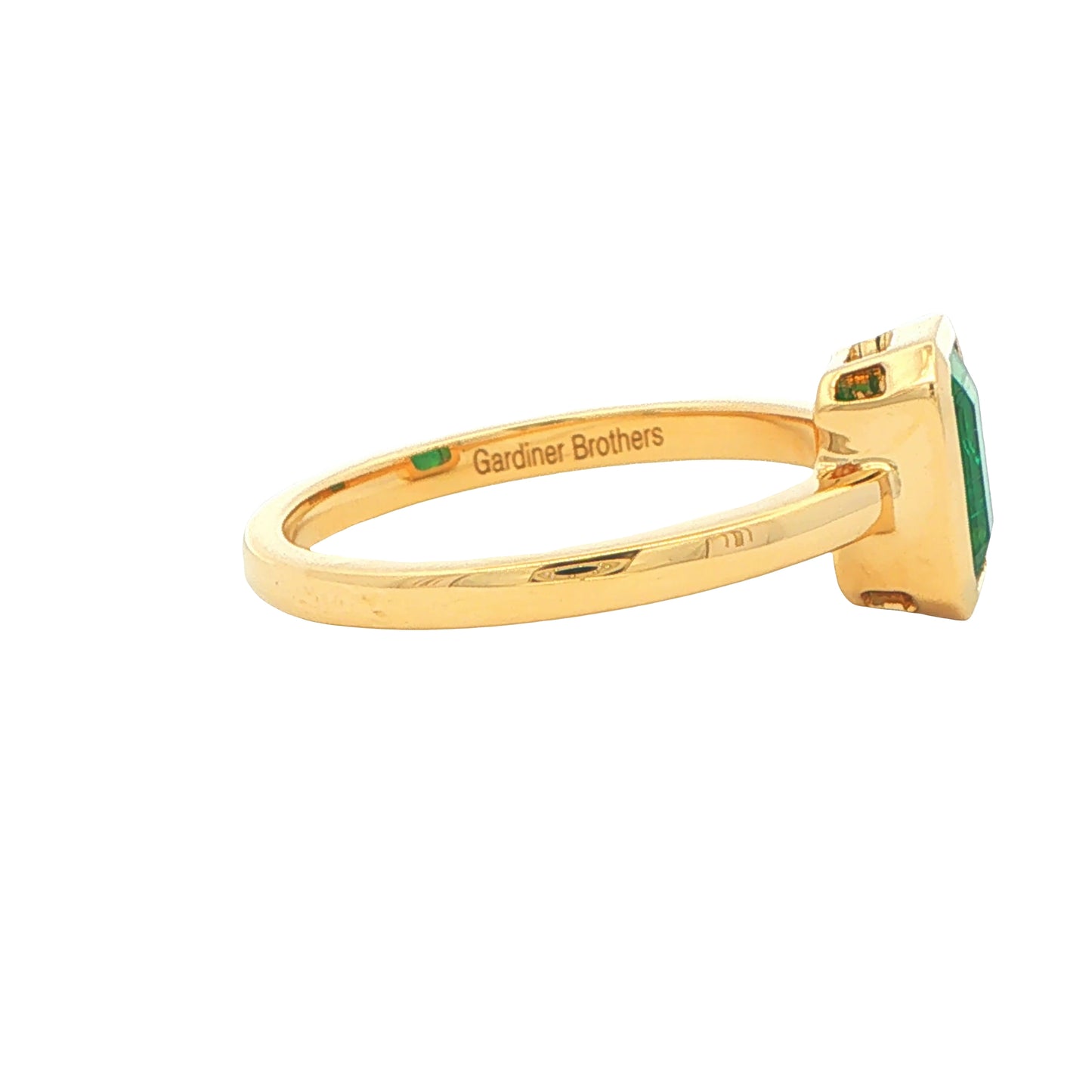 Yellow Gold Octagonal Shaped Emerald Solitaire Ring Gardiner Brothers