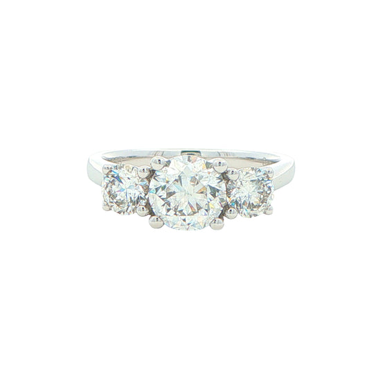 Platinum Round Brilliant Cut Diamond 3 Stone Ring - 1.61cts Gardiner Brothers