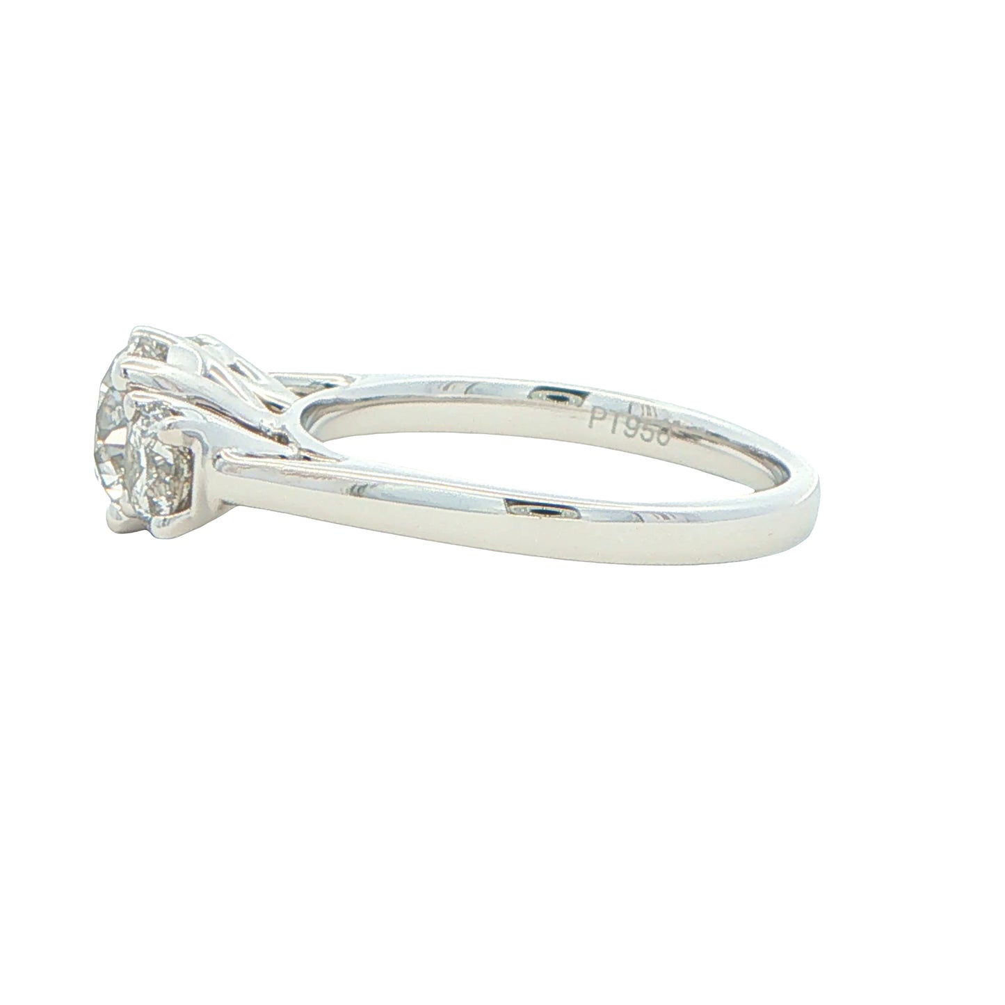 Platinum Round Brilliant Cut Diamond 3 Stone Ring - 1.61cts Gardiner Brothers