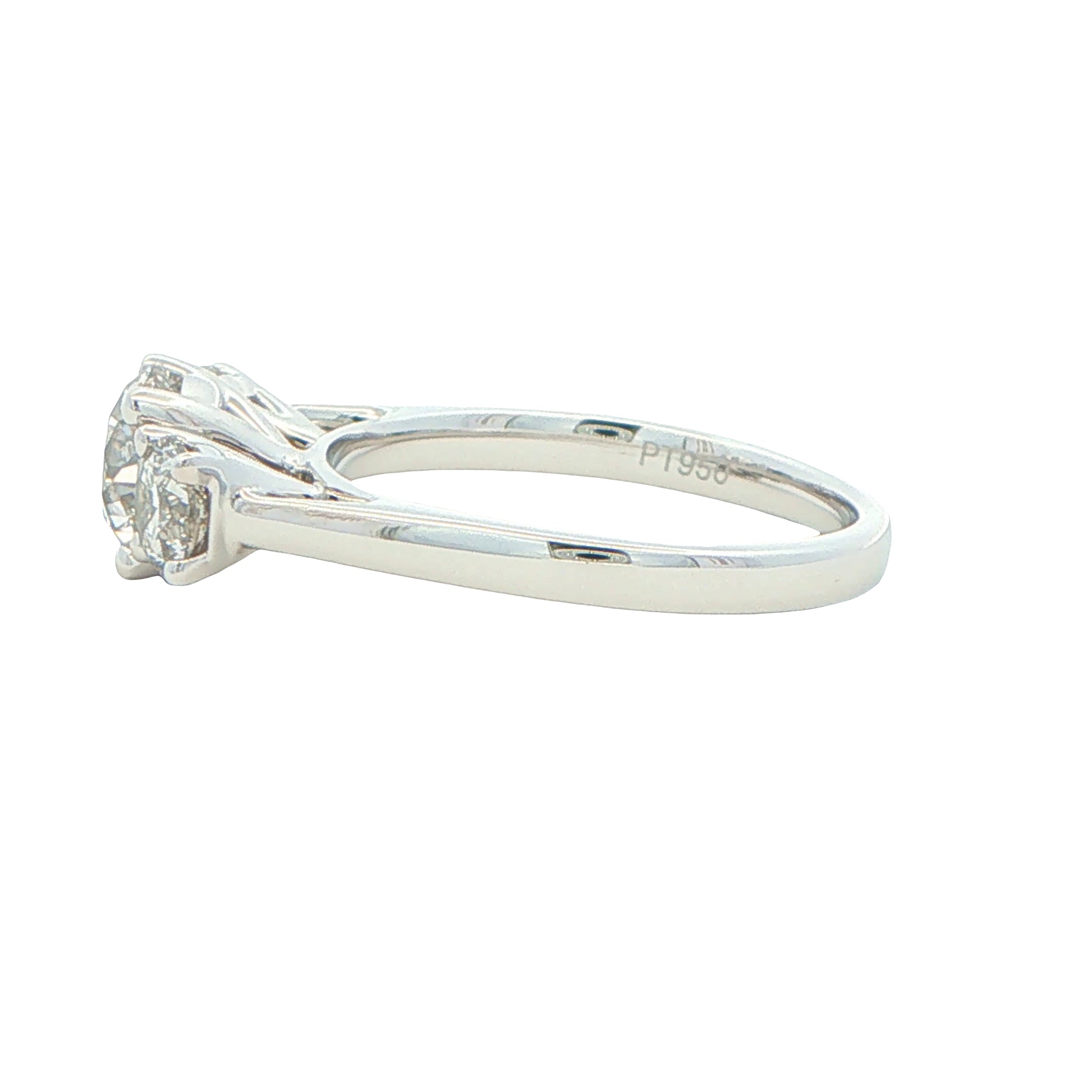 Platinum Round Brilliant Cut Diamond 3 Stone Ring - 1.61cts Gardiner Brothers