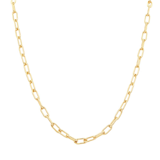 Yellow Gold Solid Paper Chain Style Necklet Gardiner Brothers
