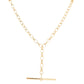 Yellow Gold Solid Oval Belcher Link Necklet with T-Bar