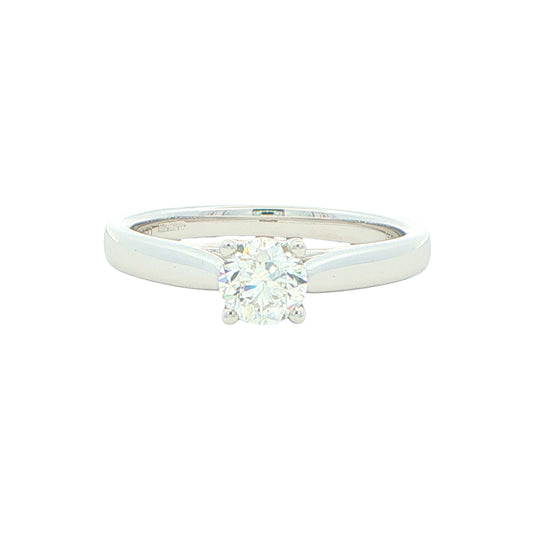 Platinum Round Brilliant cut diamond solitaire ring - 0.50cts