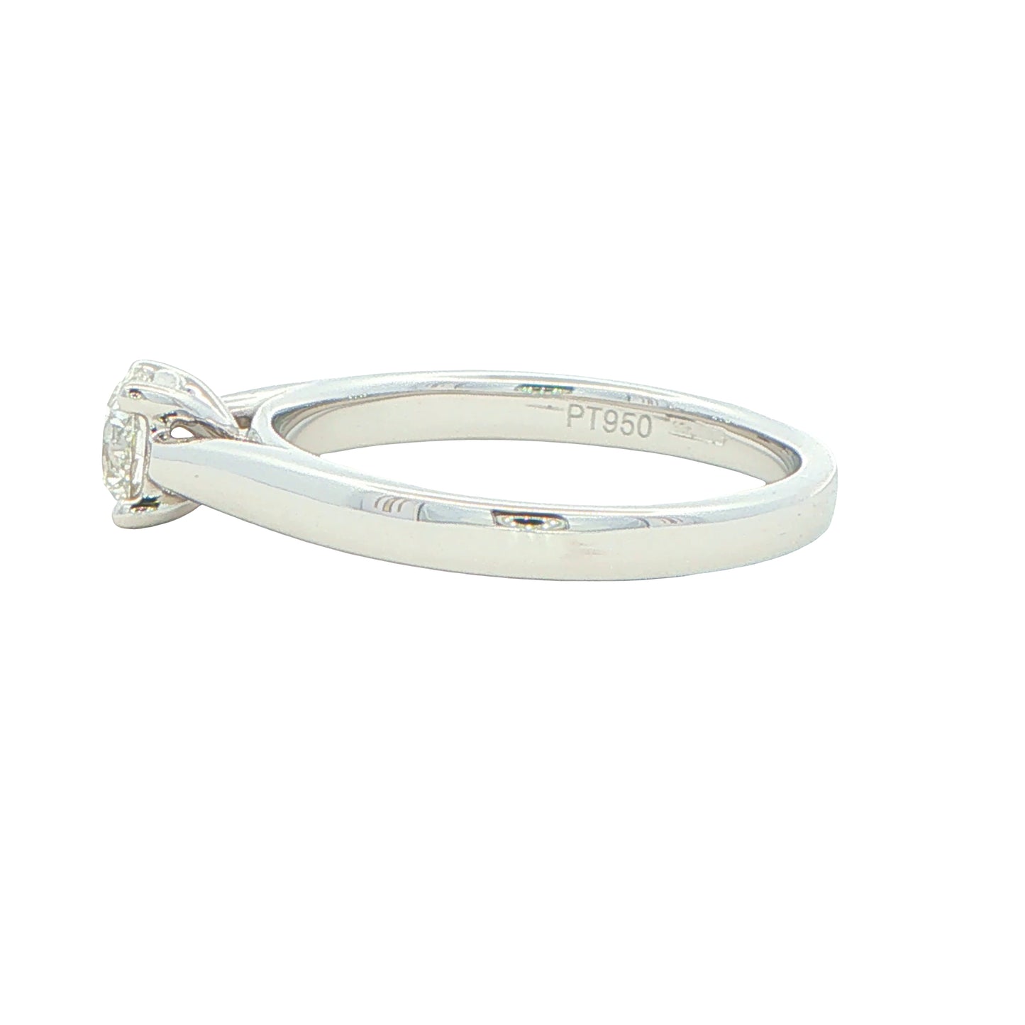 Platinum Round Brilliant cut diamond solitaire ring - 0.50cts