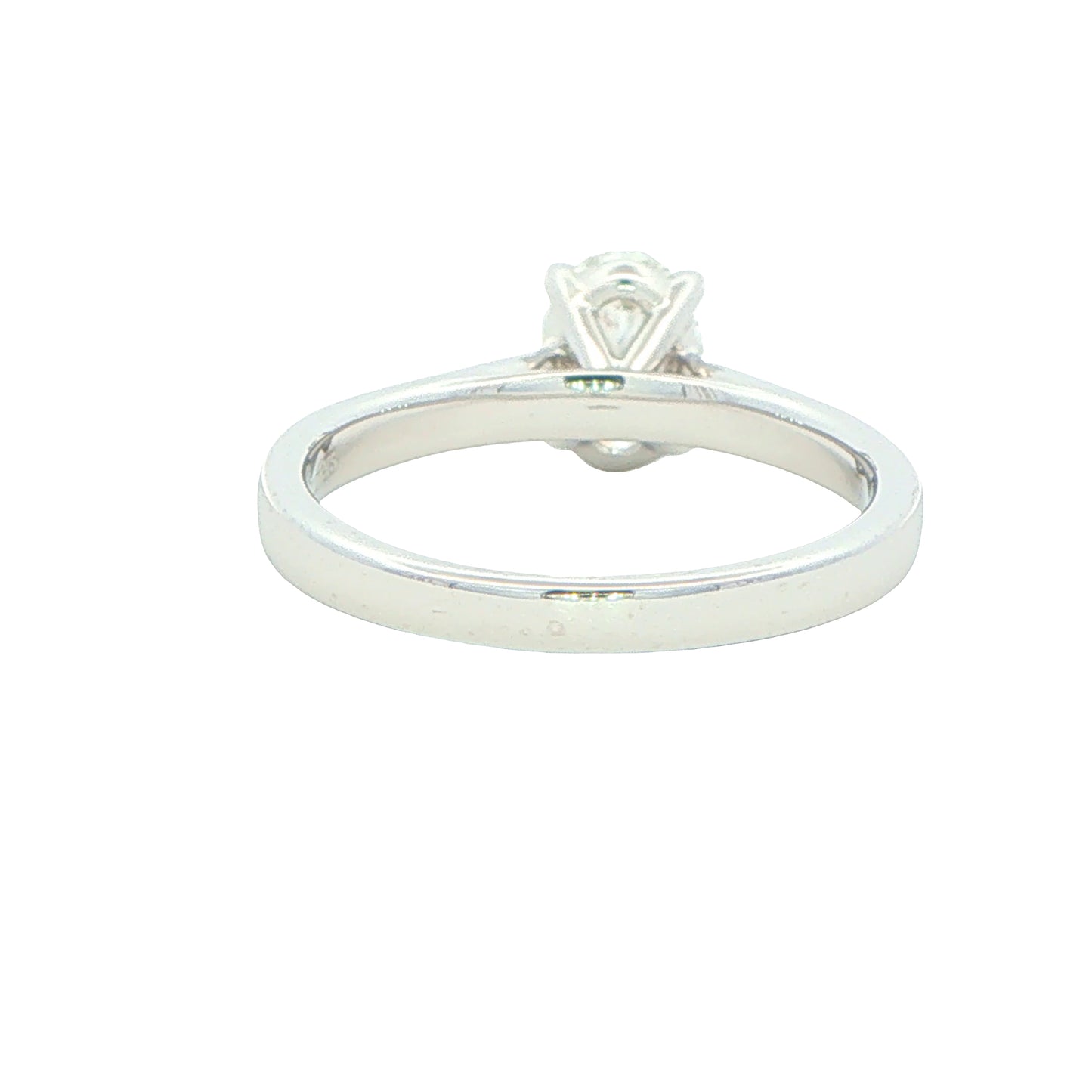 Platinum Oval Shaped Diamond Solitaire Ring - 0.90cts