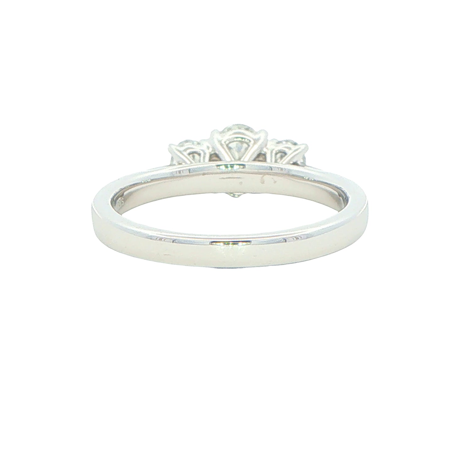 Platinum Oval Shaped Diamond 3 Stone Ring - 1.00cts