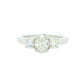 Platinum Oval and round brilliant cut diamond 3 stone ring - 1.10cts
