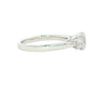 Platinum Oval and round brilliant cut diamond 3 stone ring - 1.10cts
