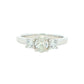 Platinum Oval and round brilliant cut diamond 3 stone ring - 0.82cts