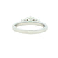 Platinum Oval and round brilliant cut diamond 3 stone ring - 0.82cts