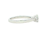 Platinum Oval and round brilliant cut diamond 3 stone ring - 0.82cts