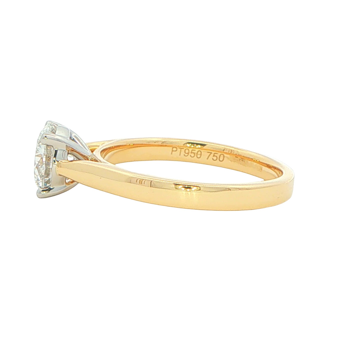 Yellow Gold Round Brilliant Cut Diamond Solitaire Ring - 1.20cts