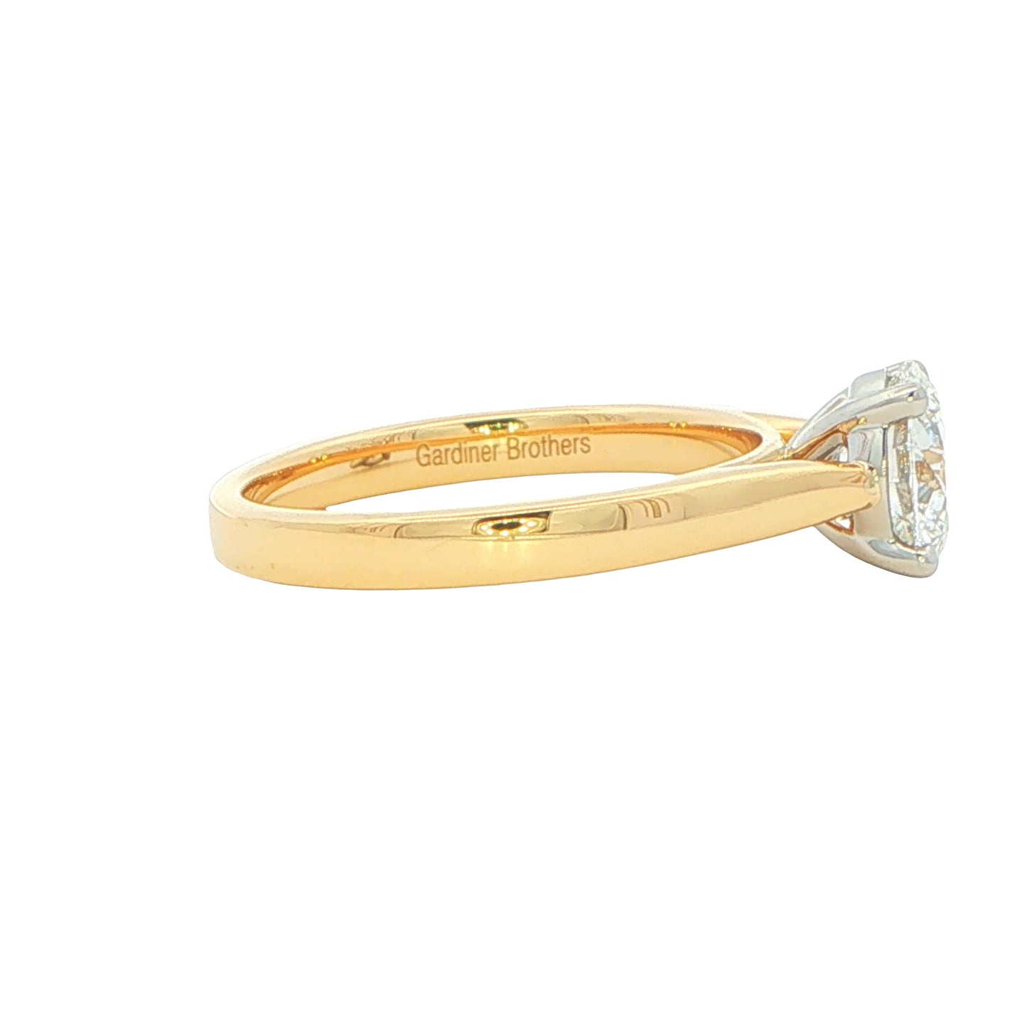 Yellow Gold Round Brilliant Cut Diamond Solitaire Ring - 1.20cts
