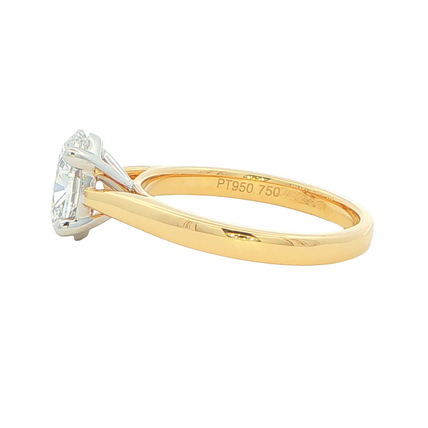Yellow Gold Oval Shaped Diamond Solitaire Ring - 1.50cts