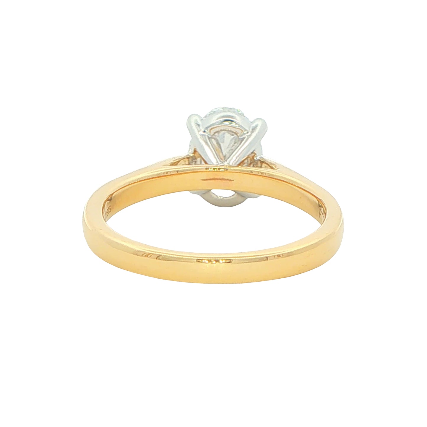 Yellow Gold Oval Shaped Diamond Solitaire Ring - 1.50cts