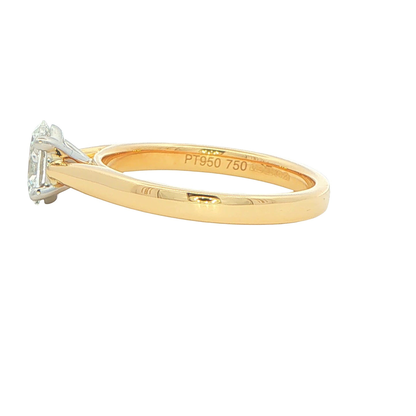 Yellow Gold Oval Shaped Diamond Solitaire Ring - 0.70cts