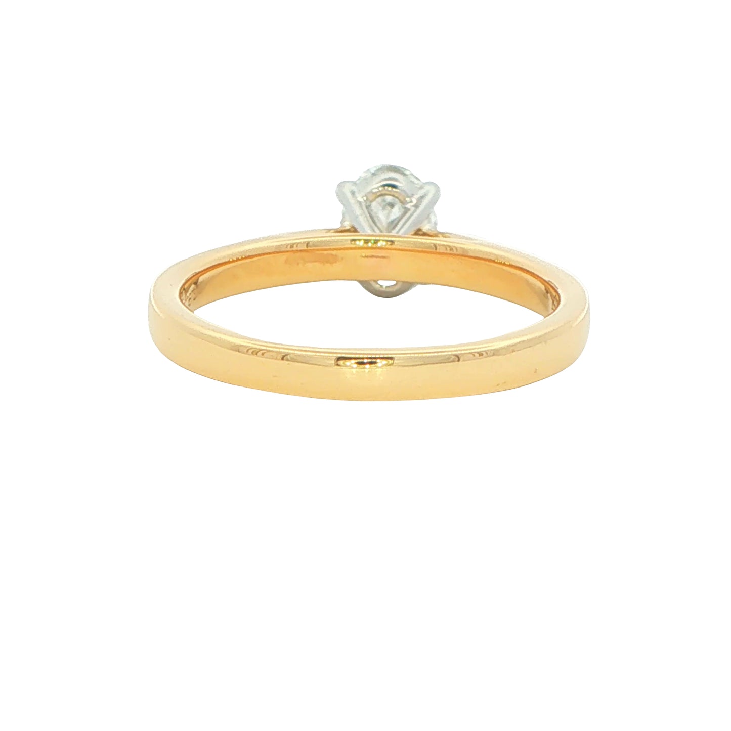 Yellow Gold Oval Shaped Diamond Solitaire Ring - 0.70cts