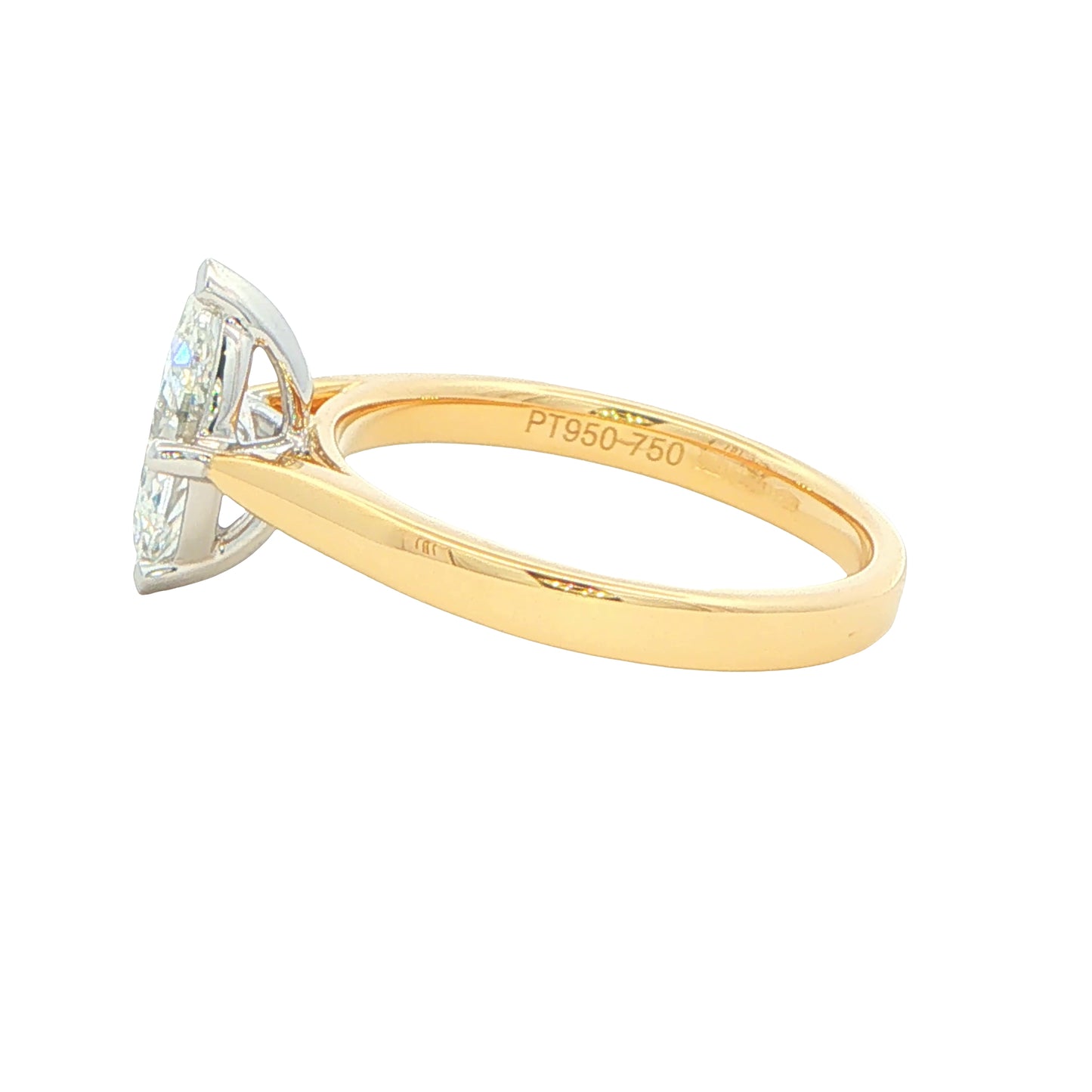 Yellow Gold Marquise Shaped Diamond Solitaire Ring - 1.01cts