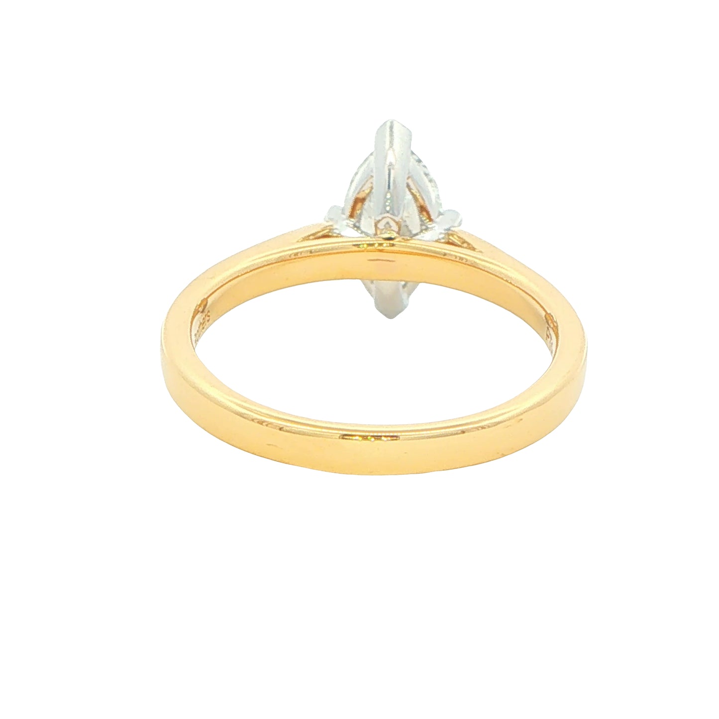 Yellow Gold Marquise Shaped Diamond Solitaire Ring - 1.01cts