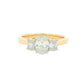 Yellow Gold Oval shaped diamond 3 stone ring - 1.00cts