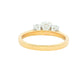 Yellow Gold Oval shaped diamond 3 stone ring - 1.00cts