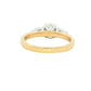 Yellow Gold Oval And Pear Shaped Diamond 3 Stone Ring - 1.00cts