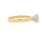 Yellow Gold Oval and round brilliant cut diamond 3 stone ring - 0.83cts