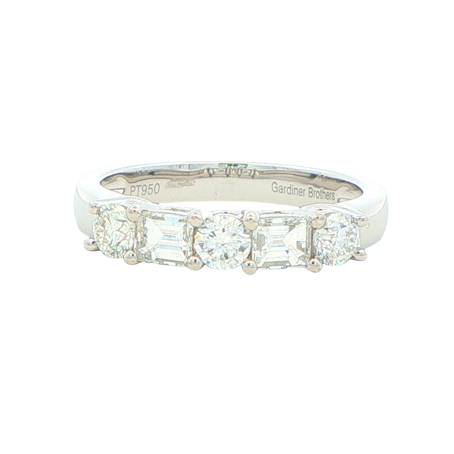 Round Brilliant and Baguette Cut 5 Stone Diamond - 1.20cts Gardiner Brothers
