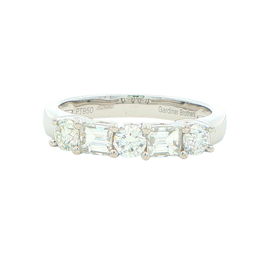 Round Brilliant and Baguette Cut 5 Stone Diamond - 1.20cts Gardiner Brothers
