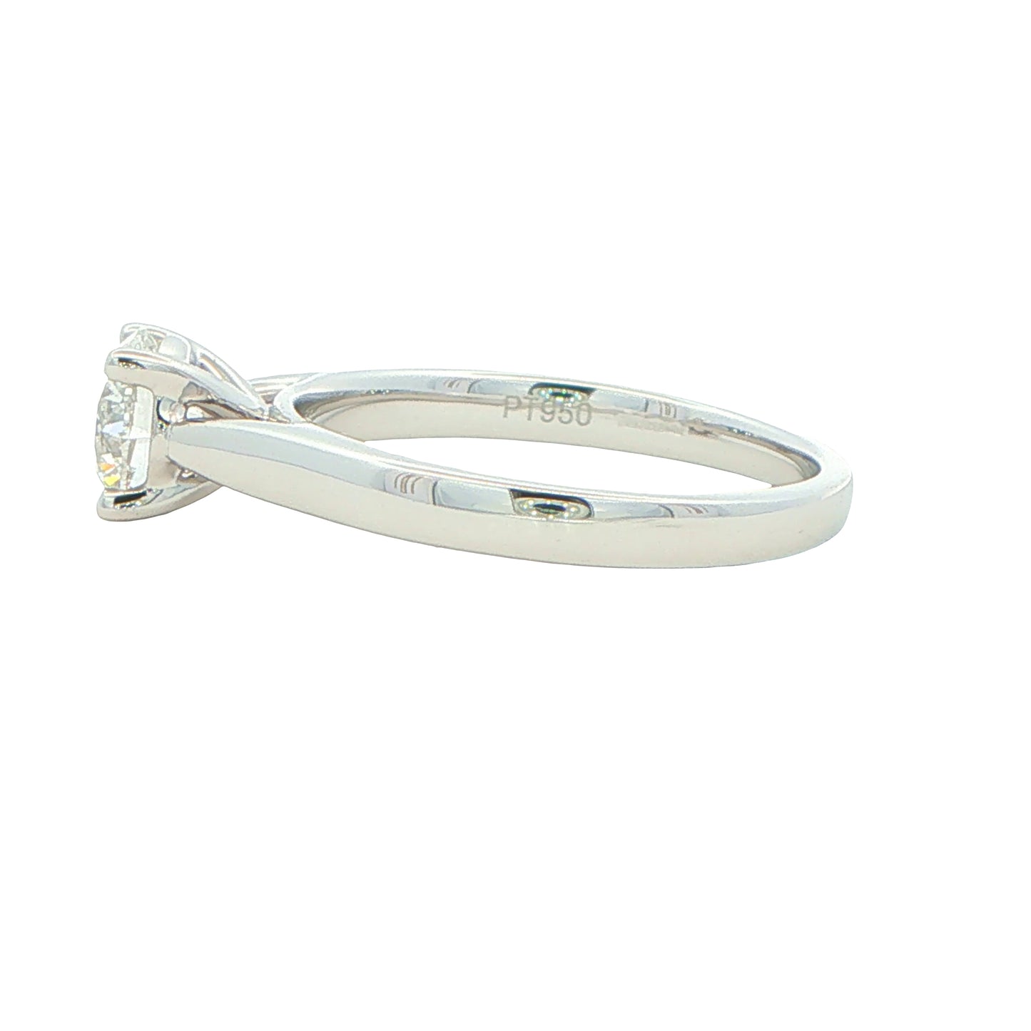 Platinum Round Brilliant Cut Diamond Solitaire Ring - 0.90cts Gardiner Brothers