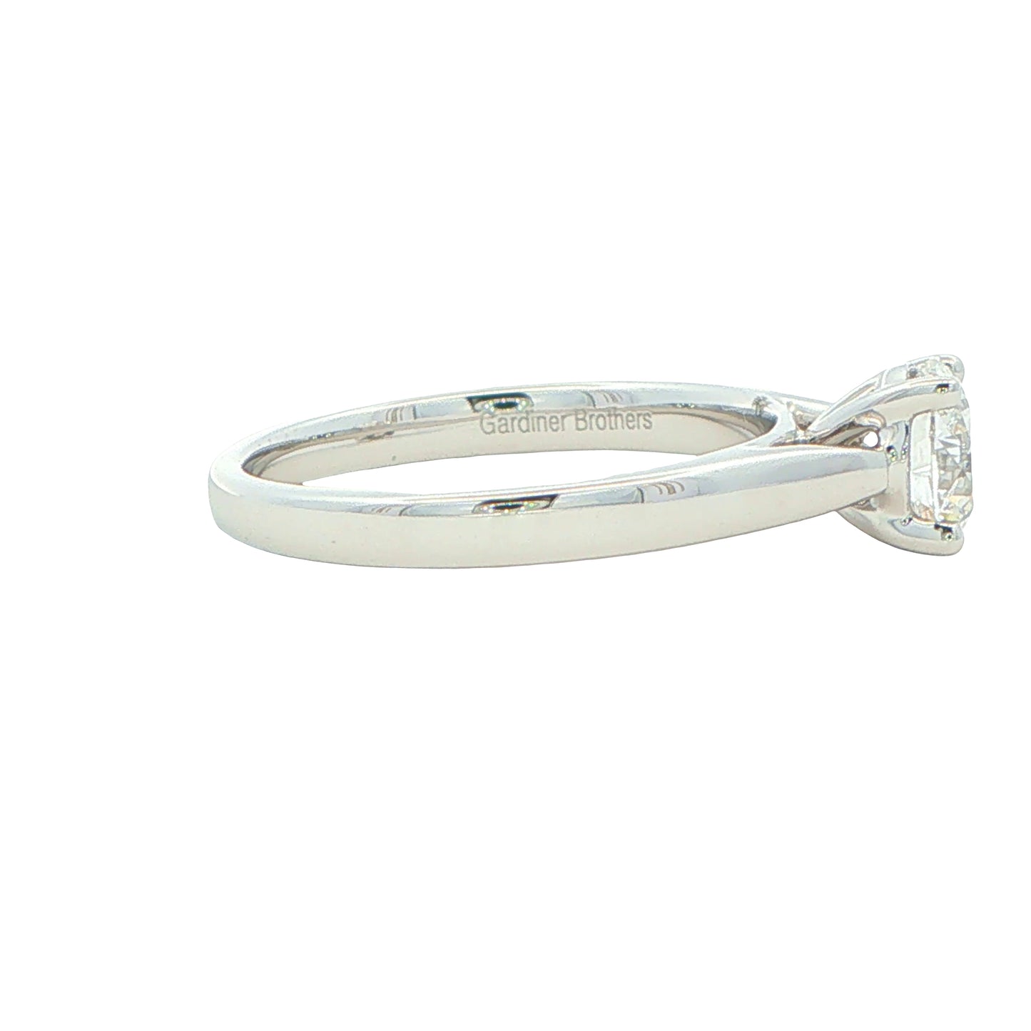 Platinum Round Brilliant Cut Diamond Solitaire Ring - 0.90cts Gardiner Brothers