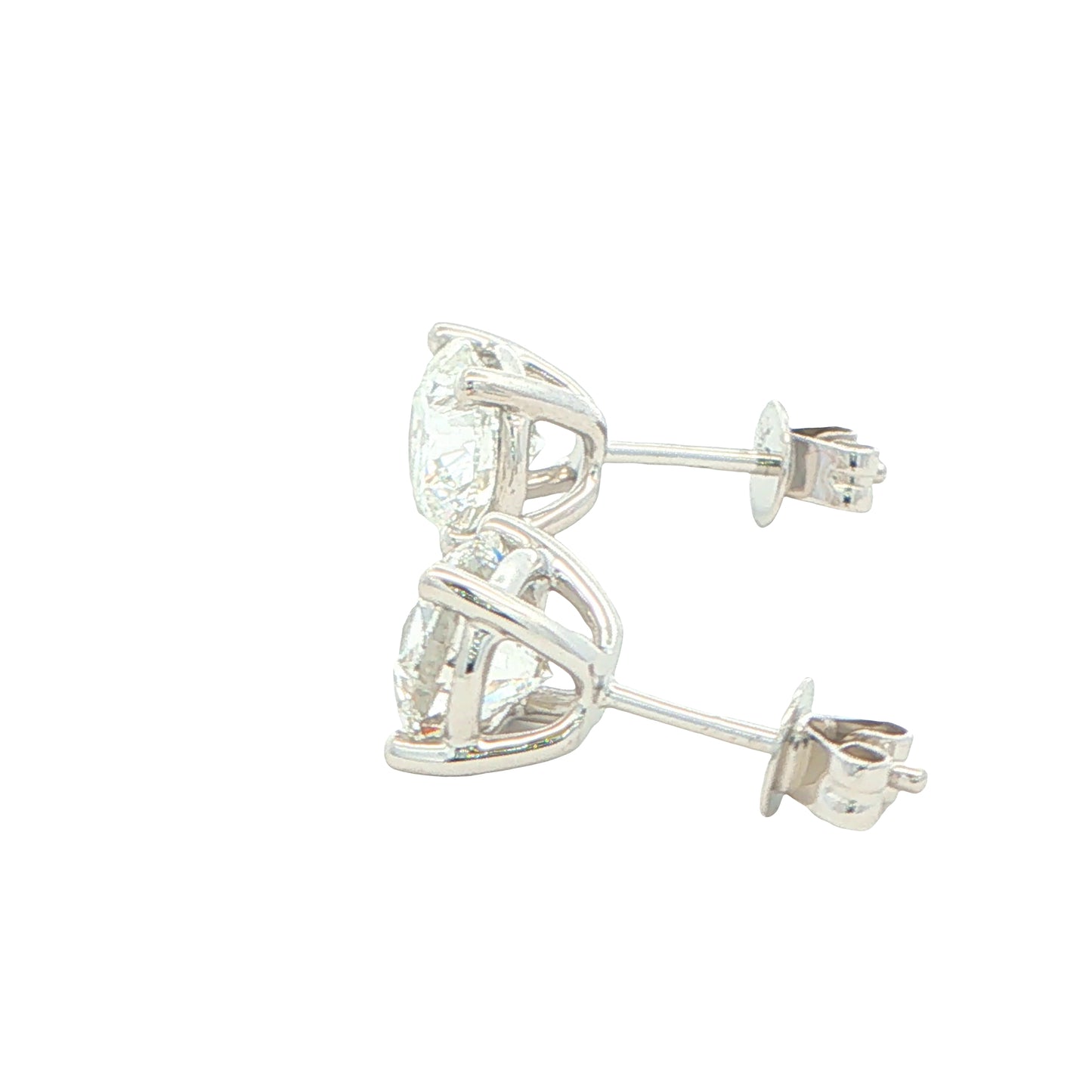 Round Brilliant Cut Diamond Solitaire Earrings - 3.00cts Gardiner Brothers