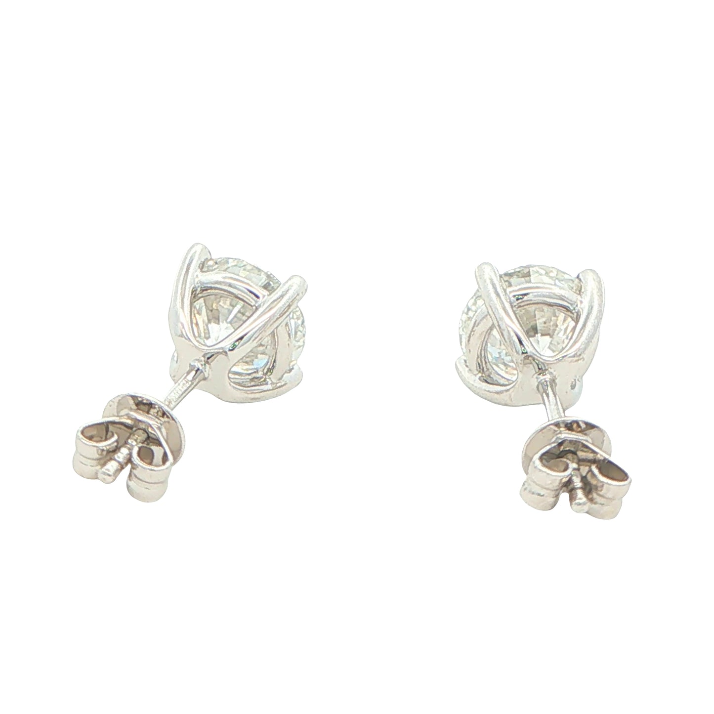 Round Brilliant Cut Diamond Solitaire Earrings - 3.00cts Gardiner Brothers