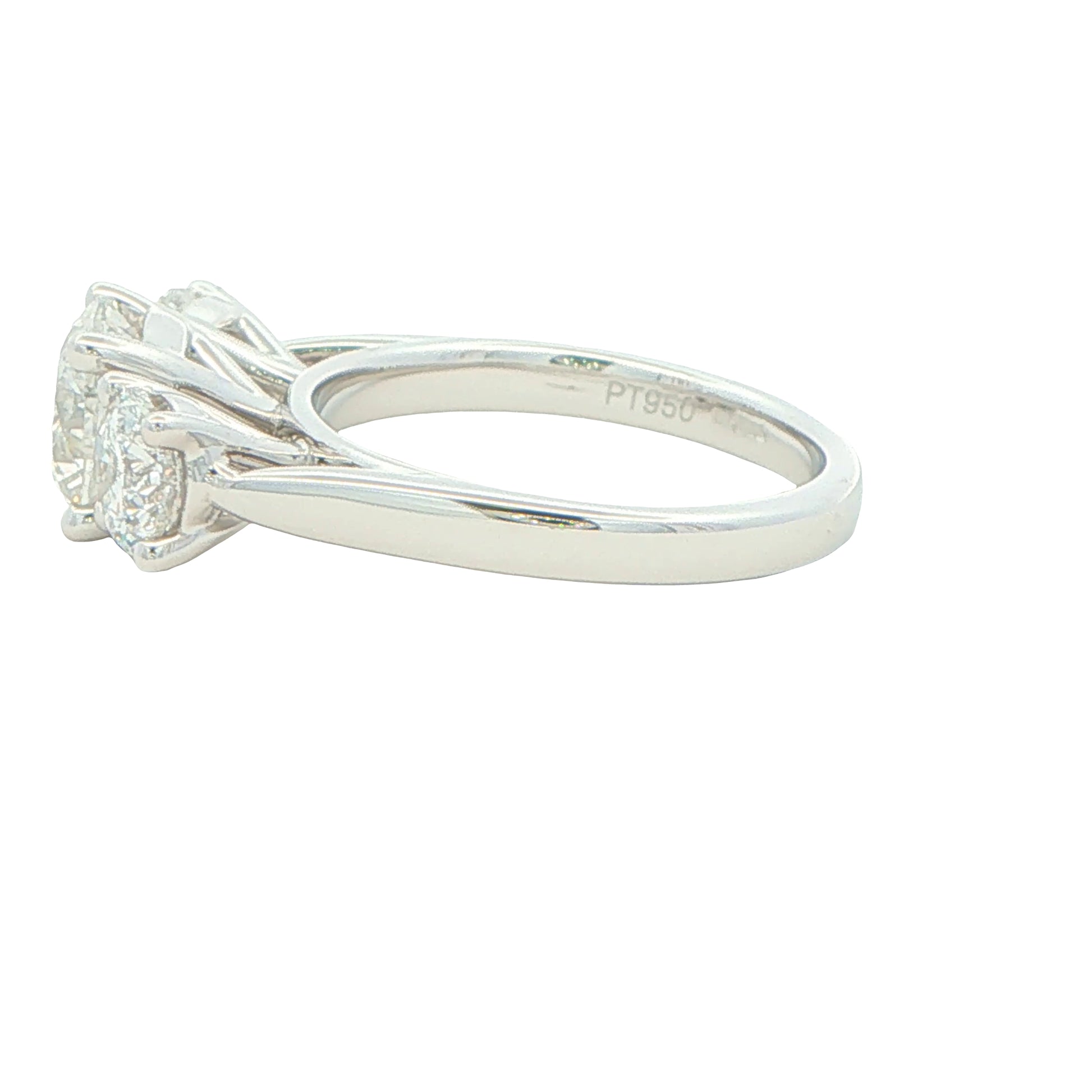 Platinum Round brilliant cut diamond 3 stone ring - 2.57cts Gardiner Brothers