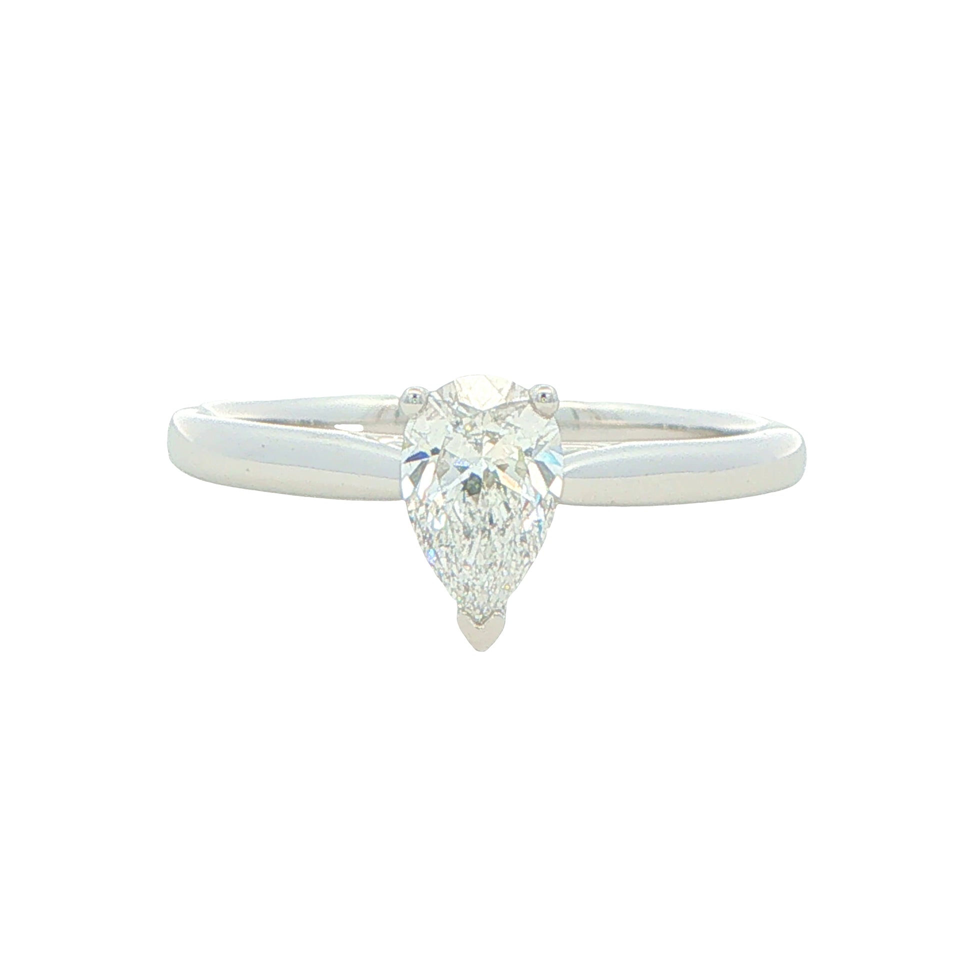 Platinum PEAR SHAPED DIAMOND SOLITAIRE RING - 0.71CTS Gardiner Brothers