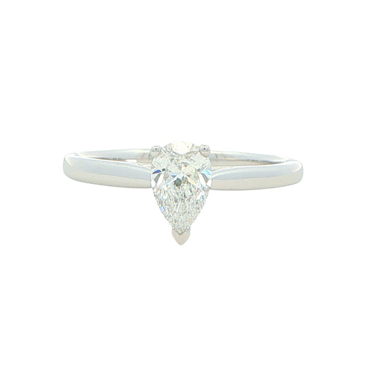 Platinum PEAR SHAPED DIAMOND SOLITAIRE RING - 0.71CTS Gardiner Brothers