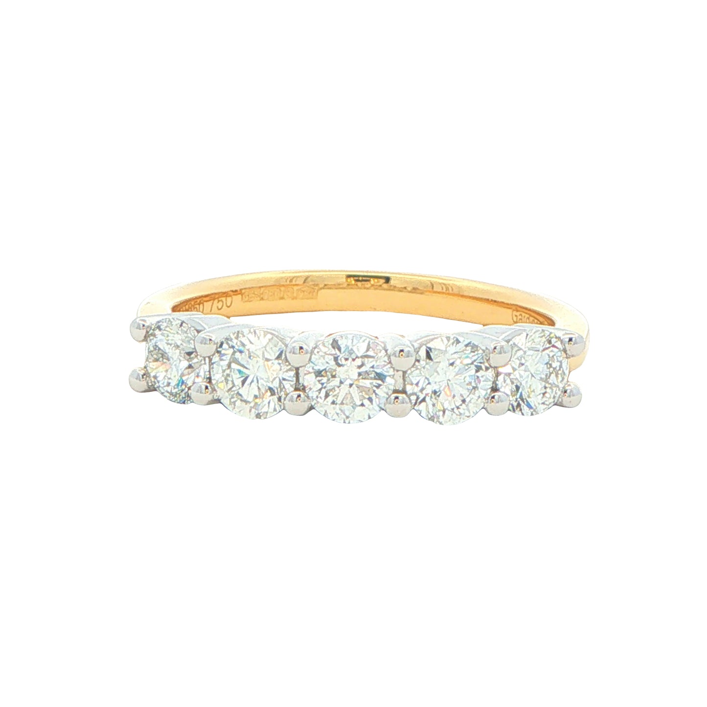 Round Brilliant Cut 5 Stone Diamond Eternity Ring - 1.20cts gardiner-brothers