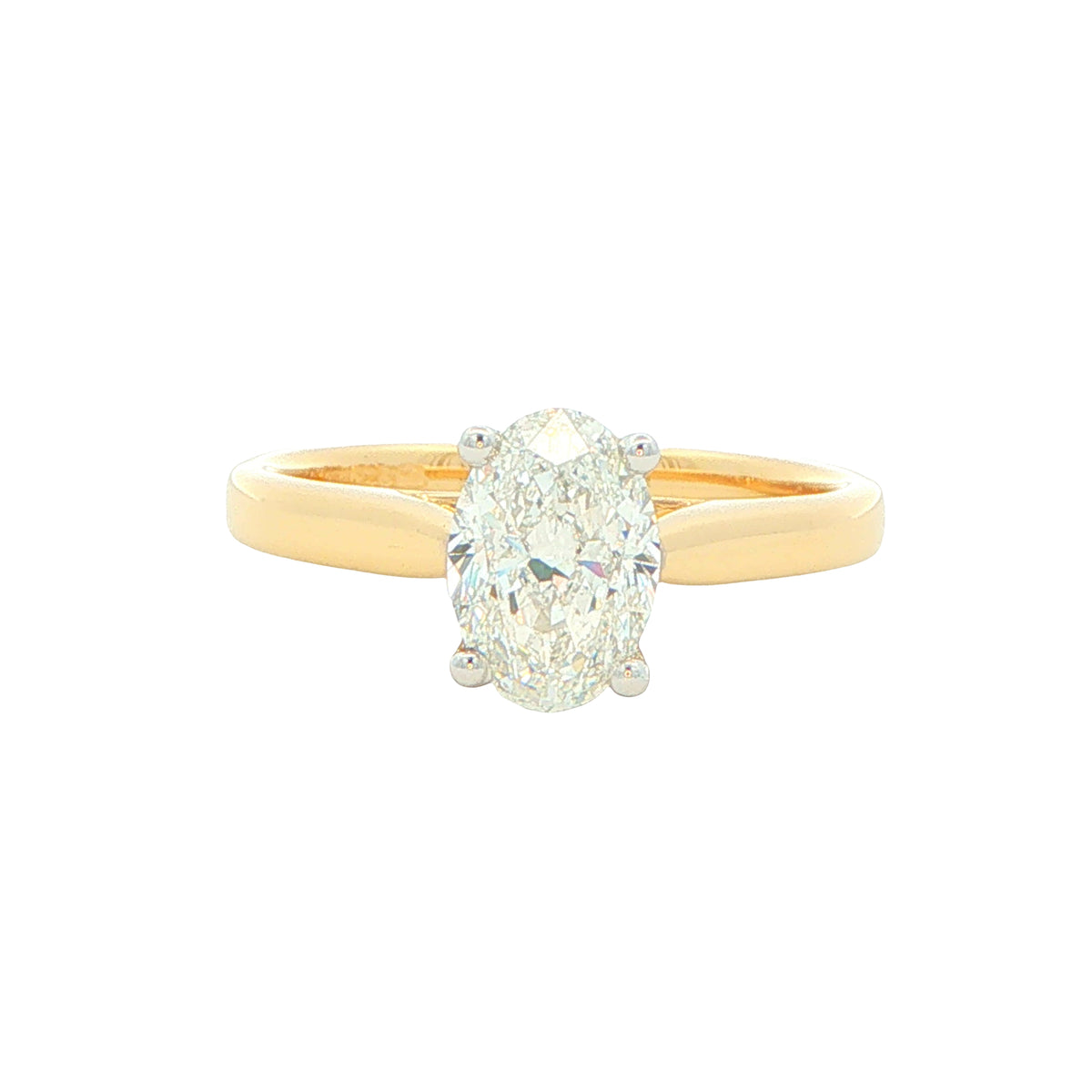 Yellow Gold Oval Shaped Diamond Solitaire Ring - 1.20cts Gardiner Brothers