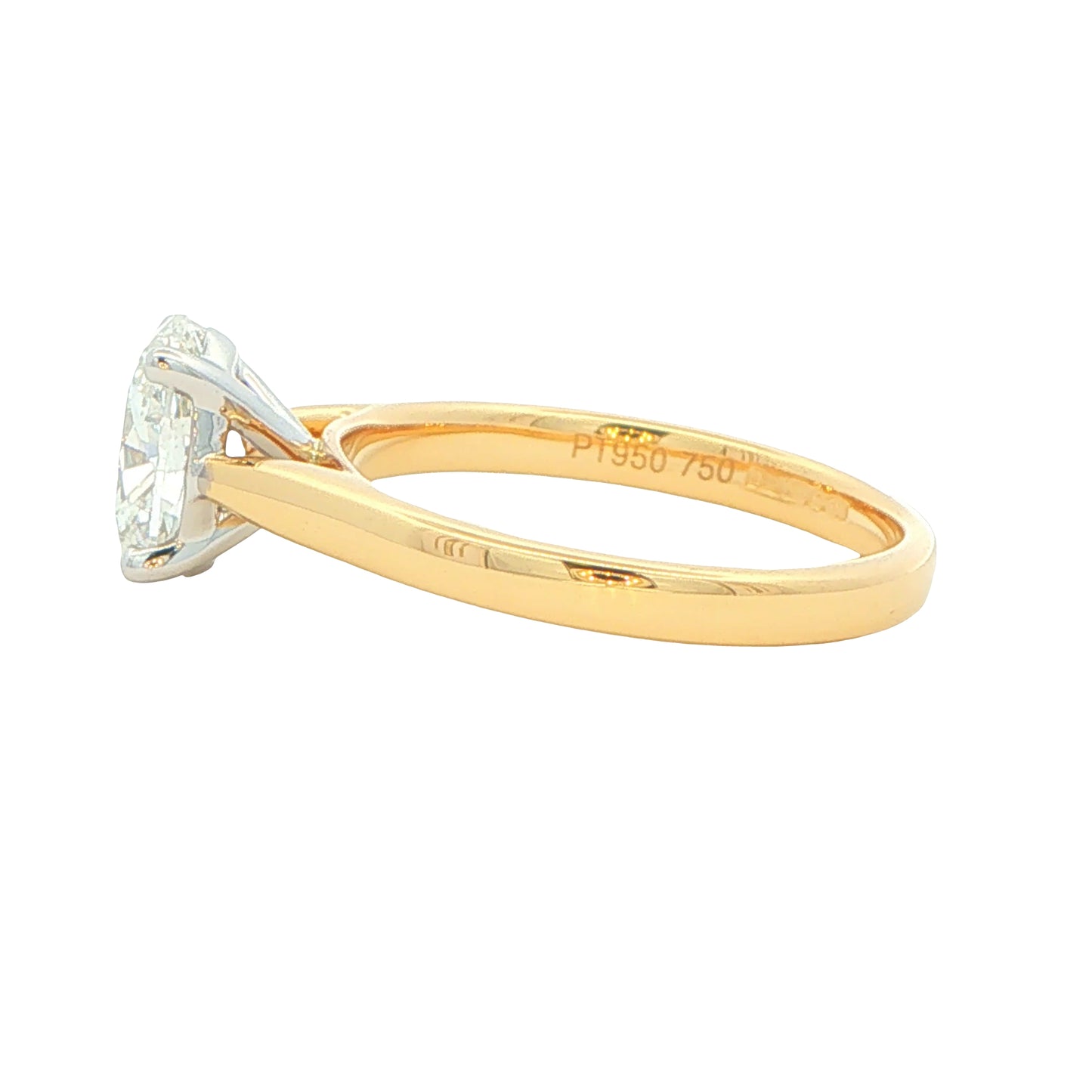 Yellow Gold Oval Shaped Diamond Solitaire Ring - 1.20cts Gardiner Brothers