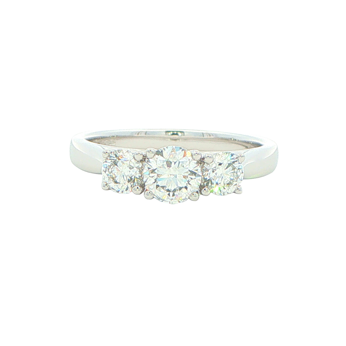 Platinum Round Brilliant Cut Diamond 3 Stone Ring - 1.00cts Gardiner Brothers