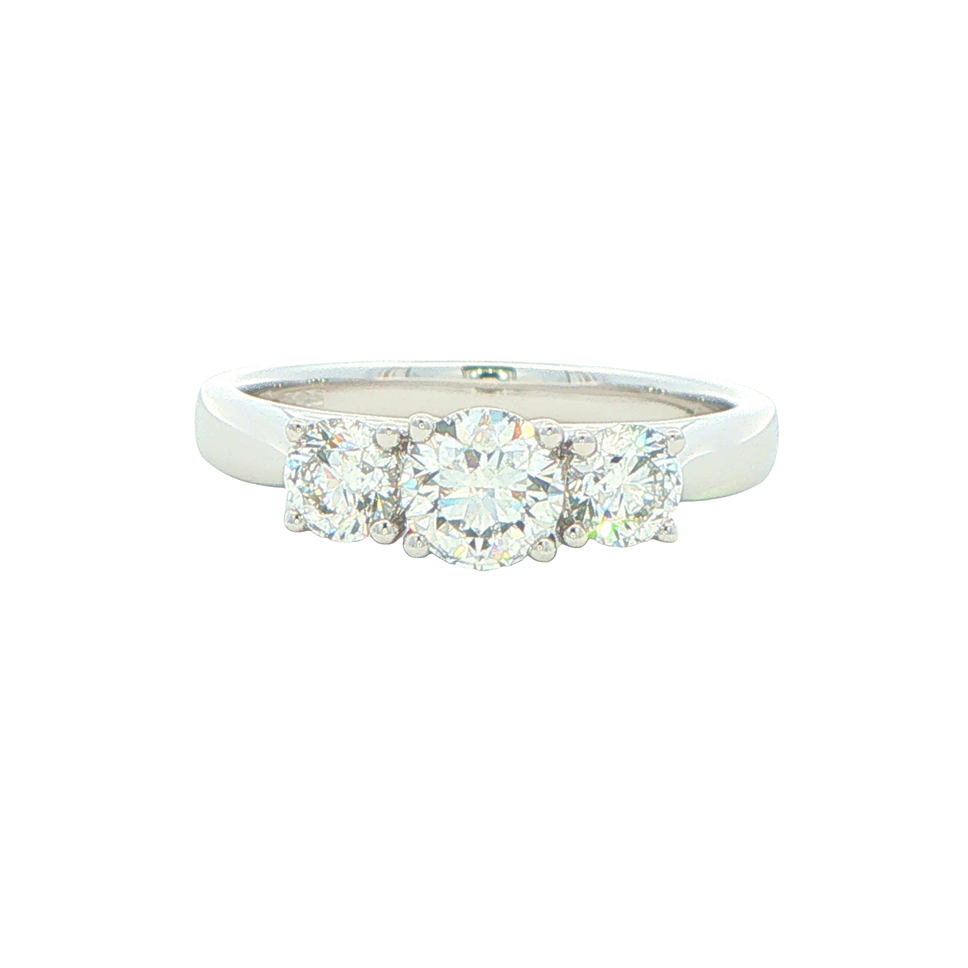 Platinum Round Brilliant Cut Diamond 3 Stone Ring - 1.00cts Gardiner Brothers