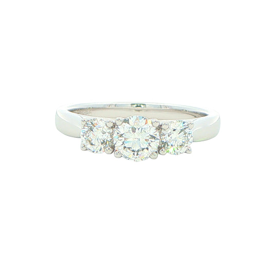 Platinum Round Brilliant Cut Diamond 3 Stone Ring - 1.00cts Gardiner Brothers