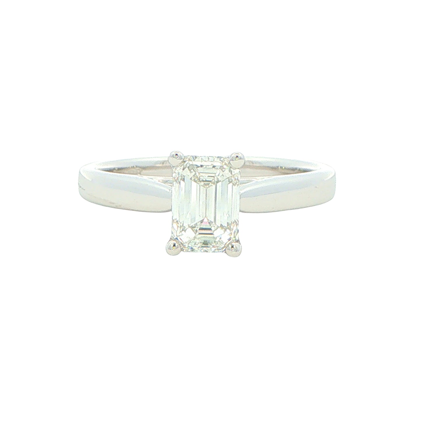 Platinum Emerald Cut Diamond Solitaire Ring - 1.00cts Gardiner Brothers