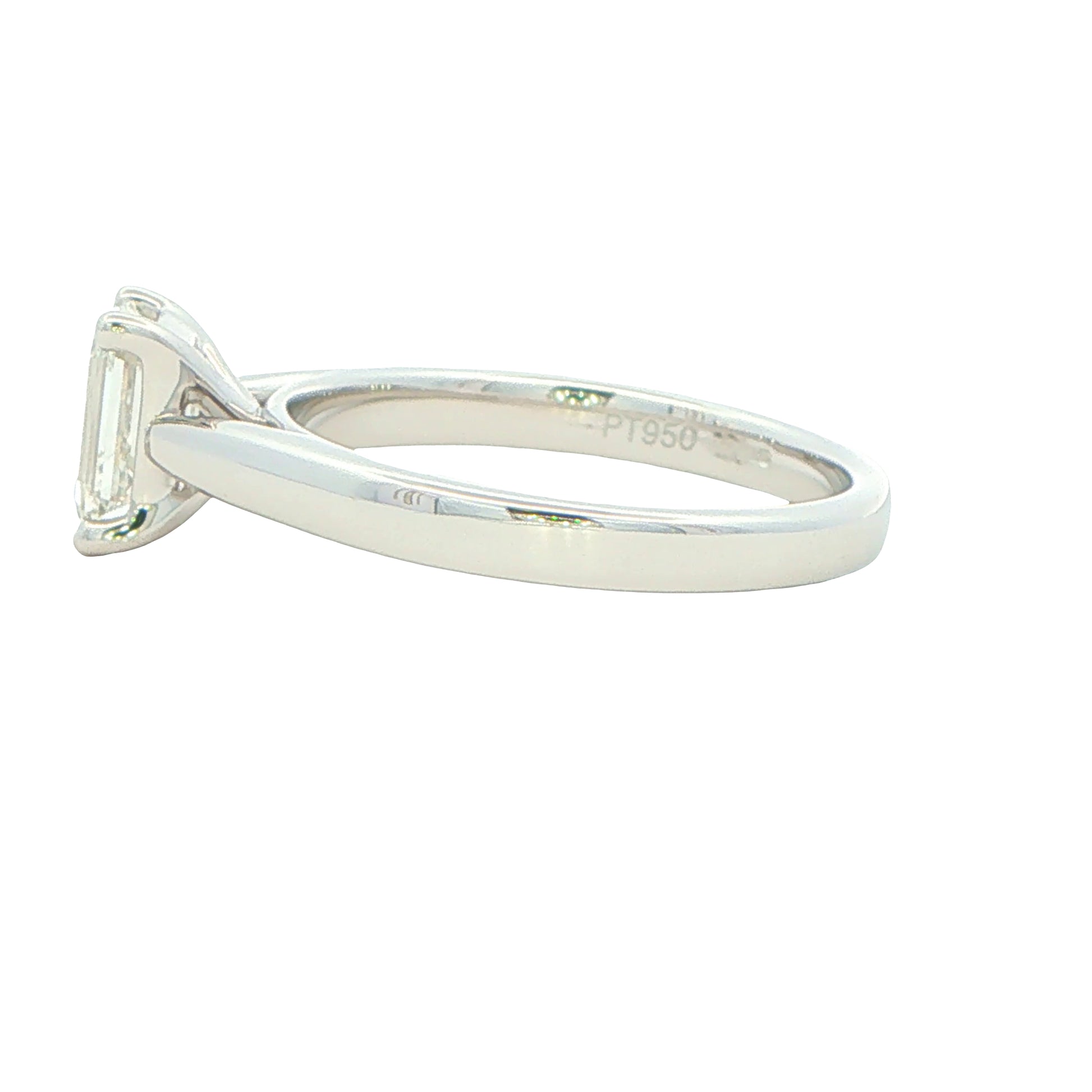 Platinum Emerald Cut Diamond Solitaire Ring - 1.00cts Gardiner Brothers