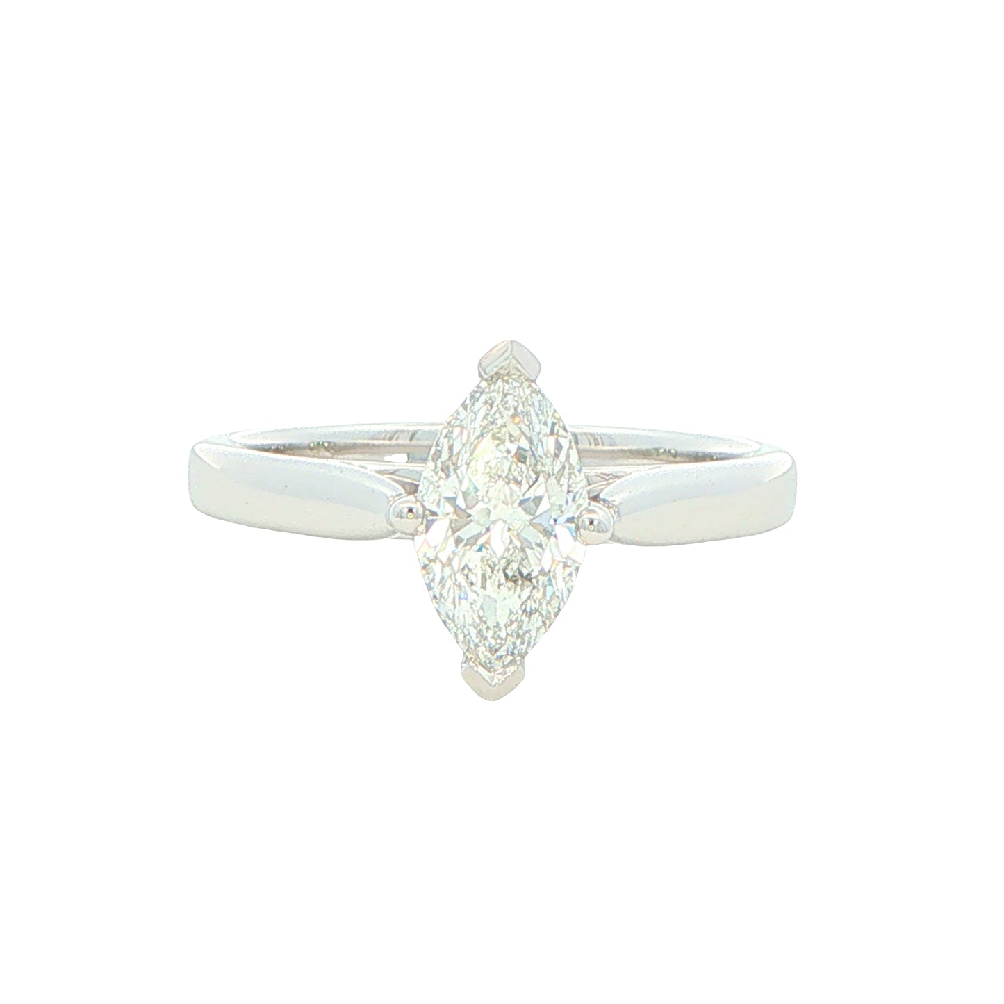 Platinum Marquise Cut Diamond Solitaire Ring - 1.00cts