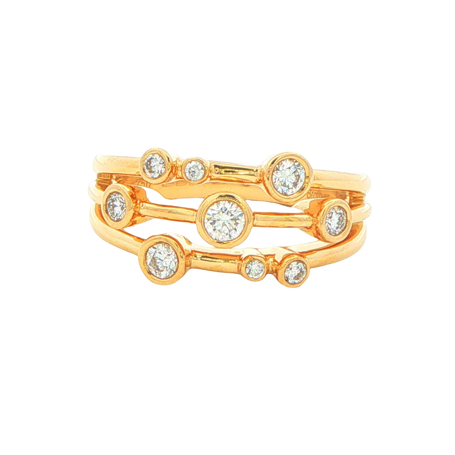 ROUND BRILLIANT CUT DIAMOND BUBBLE STYLE RING - 0.40cts
