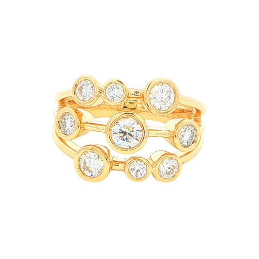 Round Brilliant Cut Diamond Bubble Style Ring - 1.10cts Gardiner Brothers