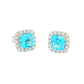 Cushion Shaped Swiss Blue Topaz and Diamond Halo Style earrings