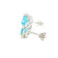 Cushion Shaped Swiss Blue Topaz and Diamond Halo Style earrings