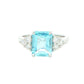 Octagonal Shaped Aquamarine and Diamond Cluster Style Ring Gardiner Brothers